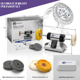 OPAVIOC Jewelry Polisher - Adjustable Variable Speed Bench Grinder Polishing & Buffing Machine, Dental Buffer & Lathe - Includes 2 Cotton Buffs, 2 Abrasive Fiber Wheels, Safety Glass, Polish Compound OPAVIOC
