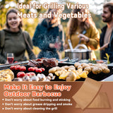 RAINFLOW Copper Grill Mats for Outdoor Grill - Set of 5 Teflon Non-Stick BBQ Accessories Reusable and Easy to Clean Grilling Mats for Gas Charcoal Electric 15.75 x 13 Inch RAINFLOW