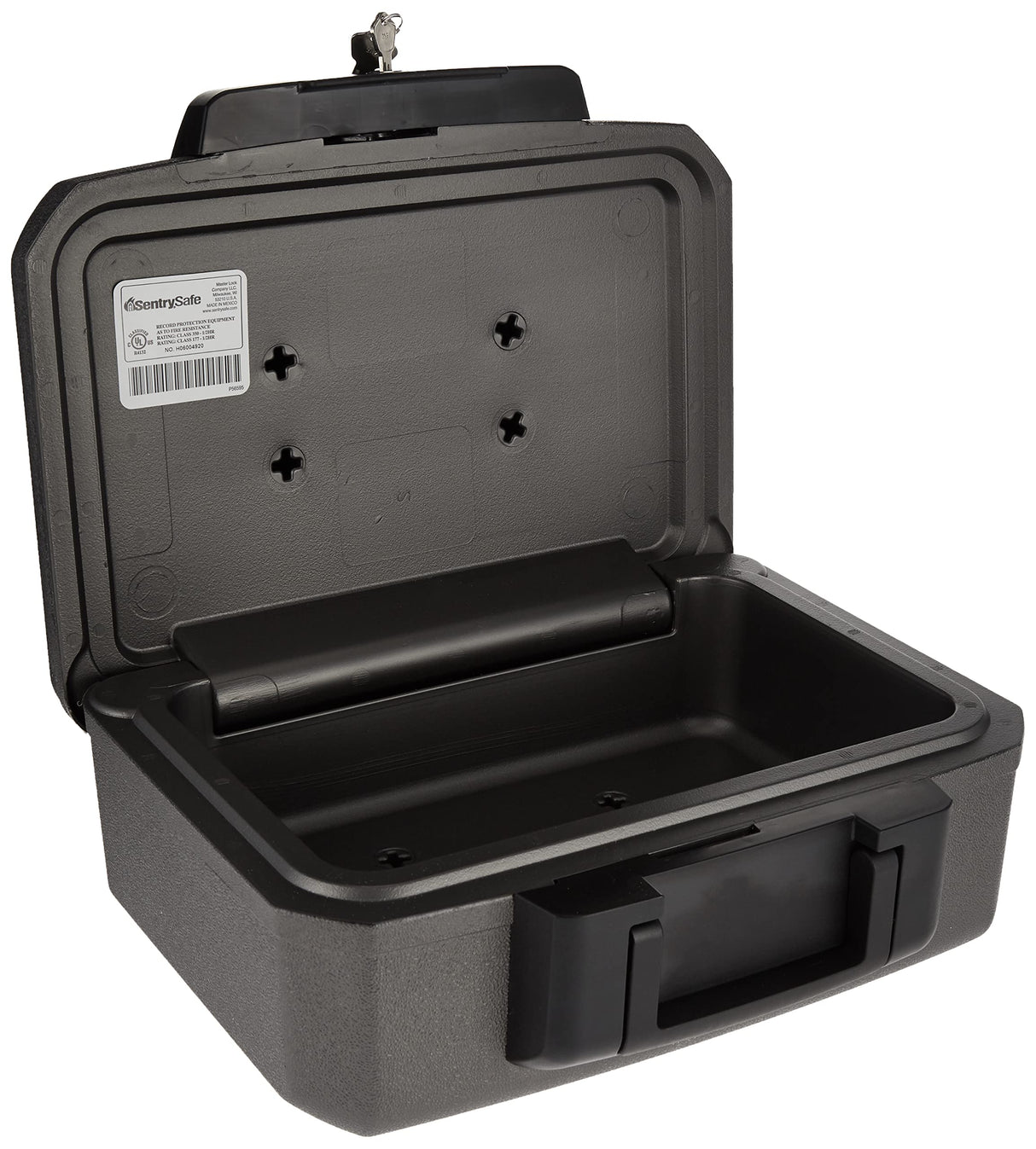 SentrySafe Fireproof Safe with Key Lock, Chest Lock Box for Home or Travel Secures Money, Documents, 0.18 Cubic Feet, 6.1 x 14.3 x 11.2 Inches, 1210 SentrySafe