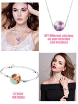 Hicarer 12 Piece Sublimation Metal Trays Set, including 3 Pcs Heat Transfer Bezels Pendant Necklace,3 Pcs Bracelet Bezel Settings with 6 Sublimation Discs for Jewelry Making DIY Hicarer