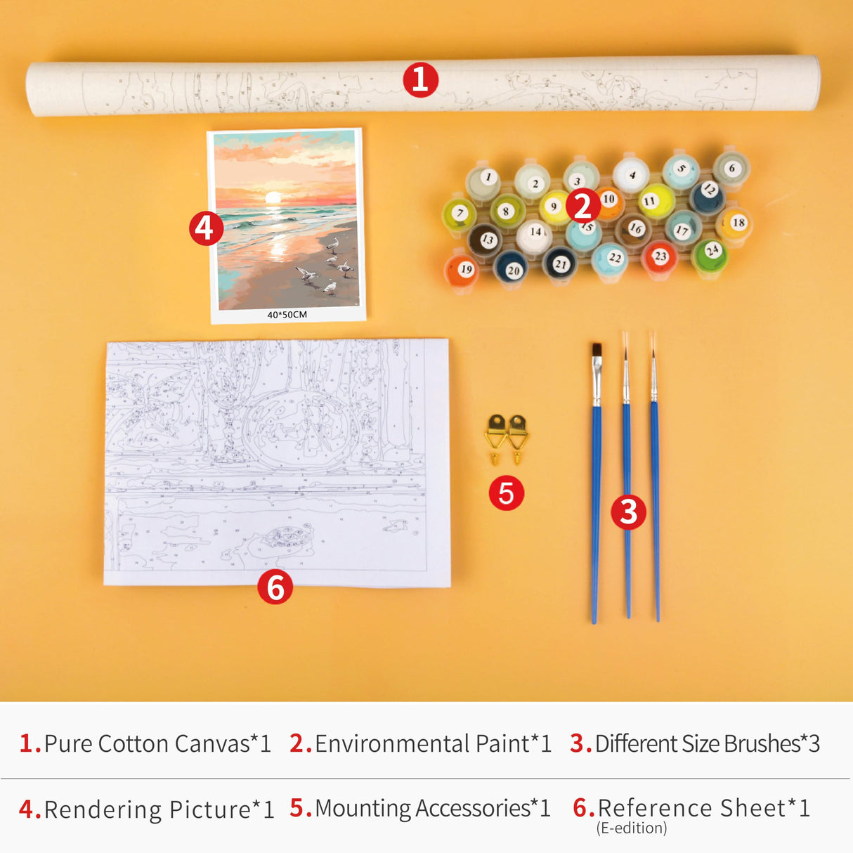 TUMOVO Beach Paint by Numbers Kit for Adults, Adult Paint by Number Seagulls, DIY Acrylic Paint by Numbers Kits on Canvas Abstract Landscape, Oil Painting for Gift Home Wall Decor 16"x20"(Frameless) TUMOVO