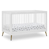 Delta Children Sloane 4-in-1 Acrylic Convertible Crib - Includes Conversion Rails, Bianca White w/Melted Bronze Delta Children