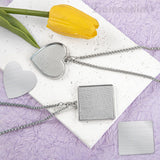 Framendino, 5 Pack Sublimation Blank Necklace Heat Transfer Bezels Pendant Necklace with 5 Sublimation Blank Sheets for Jewelry Making Framendino