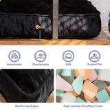 MAXYOYO 6" Futon Mattress Full Size, Velvet Thick Futons Sofa Couch Bed, Versatile Floor Mattress for Adults, Shredded Foam Filling (Frame Not Included), Black MAXYOYO