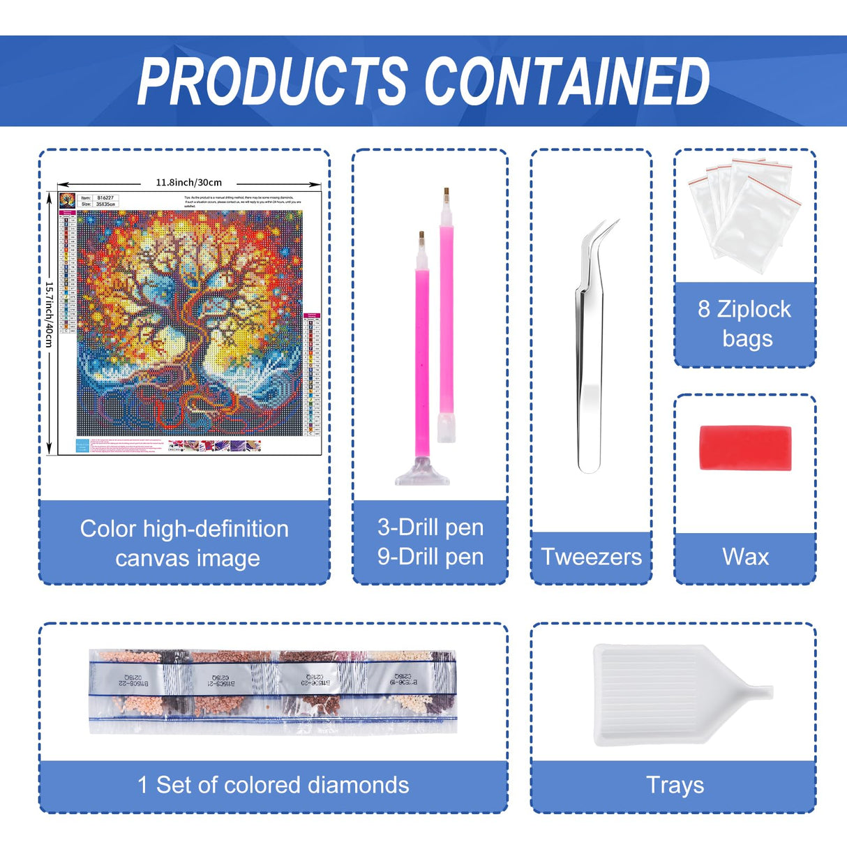 Camocin Diamond Art Kits for Adults Tree of Life, 5D Tree of Life Diamond Painting Kits for Adults Beginners, DIY Trees Full Round Dots Drill Gem Art Kit for Gift Home Wall Decor 14 x 14 Inch Camocin