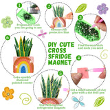 Honeydak 20 Pcs Spring Diamond Painting Coasters Flower Diamond Art Coasters with Holder Wooden Spring Potted Plants Diamond Coasters 5D Diamond Art Kits for Adults DIY Crafts Beginner Gifts Supplies Honeydak