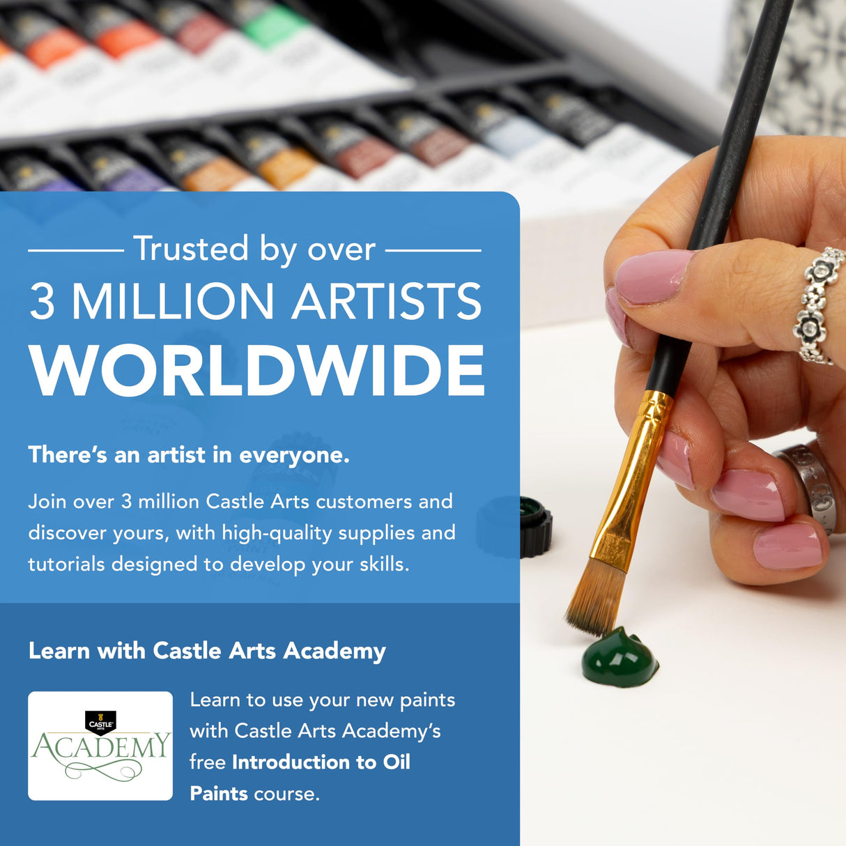 Castle Art Supplies 24 X 12ML Oil Paint Set | Great Value Set for Adult Artists, Beginners and Advanced | Vibrant Variety of Smooth-to-Use Colors | in Impressive Presentation Box with Tutorial (New) Castle Art Supplies