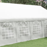Outsunny 16' x 32' Heavy Duty Party Tent & Carport with Removable Sidewalls and Double Doors, Large Canopy Tent, Sun Shade Shelter, for Parties, Wedding, Outdoor Events, BBQ, White Outsunny