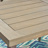 Christopher Knight Home Justin Outdoor 7 Piece Acacia Wood Dining Set, Teak, Gray Finish/Rustic Metal/Dark Gray Christopher Knight Home