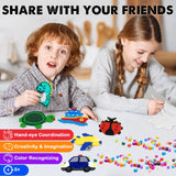 FUNZBO 20 pcs Pegboards for 5mm Fuse Beads Project- Animal Shape Pegboards for Arts and Crafts with Keychains, Hang Ropes and Beads Tweezers, Fuse Beads Gifts for Boys and Girls (Beads Not Included) FUNZBO