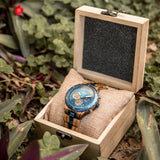 BOBO BIRD Mens Quartz Wooden Watches Stainless Steel Red Sandalwood Alloy Wood Watch for Male Classic Function Wristwatch Chronograph Luminous Hands (Custom) BOBO BIRD