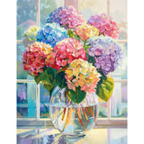 Ohhvvow Hydrangea Flower Diamond Art Painting Kits for Adults, 12x16 Inch 5D Full Drill Round Diamond Dots Paintings for Beginners Gem Art Painting Kits DIY Crafts Ohhvvow