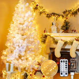 Brightown 50 Ft 1000 LED Christmas Cluster Lights Outdoor, White Wire LED Decorative Christmas Tree Lights with Remote & 8 Modes, Waterproof String Lights for Xmas Party Garden Decor, Warm White Brightown