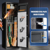 PRESTELION 10-15 Gun Safe,Quick Access Safes for Shotguns,Cabinets with Adjustable Rack,Long Gun Cabinets with Fingerprint/Digital Keypad/Removable Shelf for Rifles Safes PRESTELION