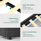 YITAHOME Queen Upholstered Platform Bed Frame with Wingback Headboard and 4 Storage Drawers, Built-in Outlets and USB Ports, Sturdy Wood Slats, No Box Spring Needed - Gray YITAHOME