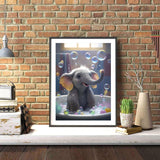RICUVED Diamond Painting Kits for Adults, Elephant Diamond Art Kits 5D Animal Diamond Art Kits for Beginner, Diamond Dots Painting Full Round Drill Art and Crafts for Home Wall Decor 12x16 Inch RICUVED
