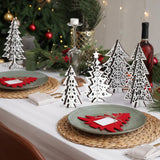 Maitys 12 Pcs Wooden Christmas Trees Tabletop Decor Wood 3D Christmas Trees Xmas Centerpieces Table Wooden Signs Farmhouse Tiered Tray Home Decor for Winter Home Office Farmhouse(Tree) Maitys