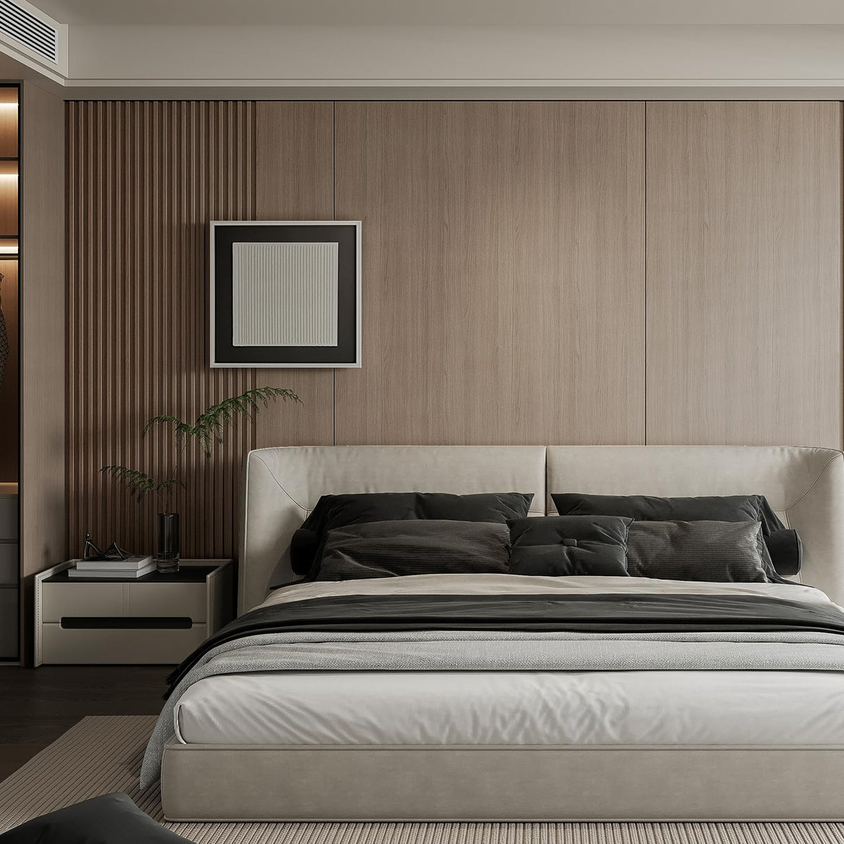 YLL YLL 6-Pack Slat Wall Panel with 2 Trims Wood Grain Slat Wall 96" x 6.2" WPC Slats 3D Wall Panels Oak Grille YLL YLL