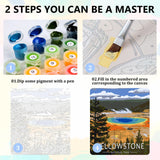 Aestalrcus 4 Pack Framed Paint by Numbers Kit for Adults, National Park Adult Paint by Number Kits, Landscape DIY Acrylic Oil Painting by Numbers for Adults for Gift Home Decor 8x12 inch Aestalrcus