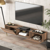 Atelier Mobili Floating TV Stand 65 Inch TV, Wall Mounted Media Console, Mid Century Modern Media Console, Walnut TV Stand for Living Room, Floating Entertainment Center (Walnut, 69 Inches) ATELIER MOBILI THE LEADER OF THE INTERCHANGEABLE FURNITURE