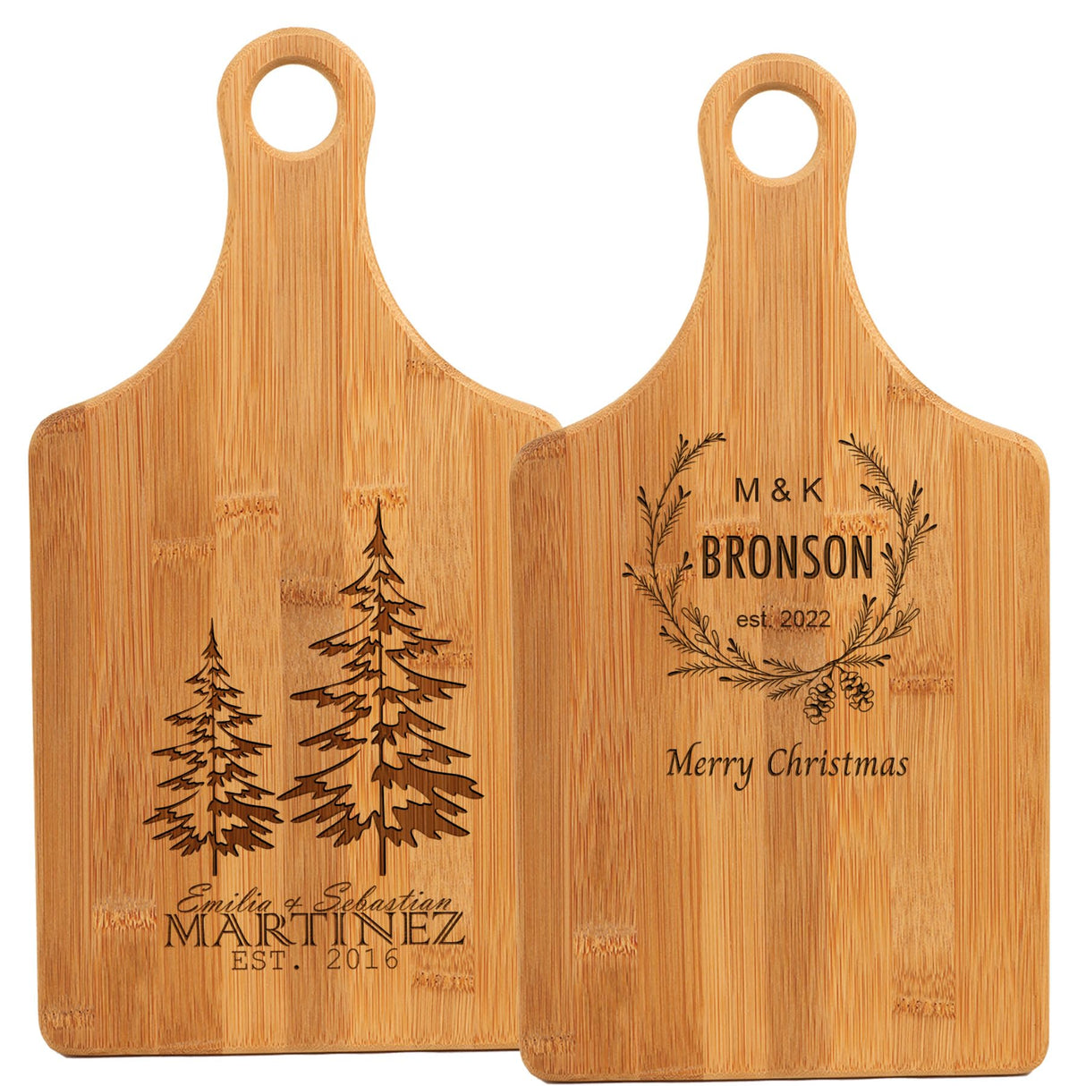 Personalized Cutting Board with Handle Customized Engraved Charcuterie Board Custom Gift for Wedding, Housewarming, Birthday Mom Gift (Bamboo) Generic