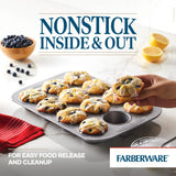 Farberware Nonstick Bakeware 12-Cup Muffin Tin / Nonstick 12-Cup Cupcake Tin - 12 Cup, Gray Farberware