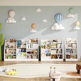 4 Tier Kids Bookshelf,4 Layer Sling Kids Book Shelf for Kids Rooms,Wood Children Bookcase,Baby Storage Book Rack,Toddler Bookshelf, Book and Toy Organizer,Book Display Shelf for Bedroom, Nursery FFBCFDK