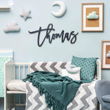 Personalized Wood Fiberboard Painted Name Sign 12", 17", 23", 35" Wide Options Custom Baby Name Sign for Nursery Décor Personalized Gift Land