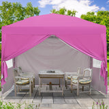 GDY 10x10ft Pop-up Paint Tent, Pink Canopy Tent, Instant Shelter Portable Outdoor Canopies with 4 Removable Side Walls.… GDY