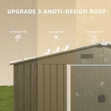 ASJMR 10FT x 8FT Outdoor Storage shed, Waterproof Lockable Door Metal Tool shed with Sliding Door and Ventilation, Gardening Tool Storage Room, Metal Storage shed for Gardens and lawns ASJMR