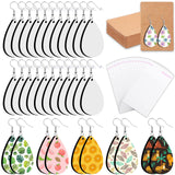 60 Pieces Sublimation Blanks Products, modacraft Sublimation Blank Earrings with Earring Hooks Jump Rings Ear Plugs Holder Cards Bags for Jewelry DIY Making Modacraft