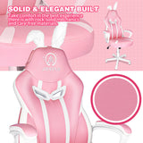 JOYFLY Pink Gaming Chair with Bunny Ears, Cute Chair for Kids, Girl Gaming Chair for Adults, Ergonomic Video Office Gamer Chair, Kawaii Silla Gamer Computer Chair for Girlfriend, Sister, Wife (Pink) JOYFLY