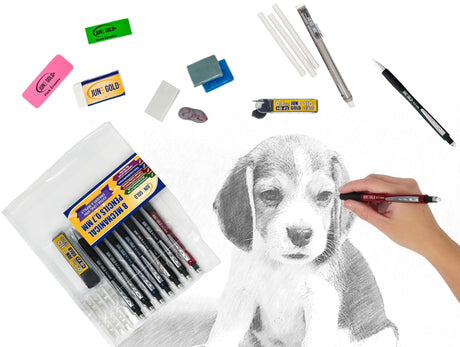 June Gold 8 Pack 0.7 mm HB #2 Mechanical Pencils, Extra Long Spin Eraser, 2 Lead Dispensers/w 220 Refills & 8 Refill Erasers, Break Resistant Lead, Soft Non-Slip Grip June Gold