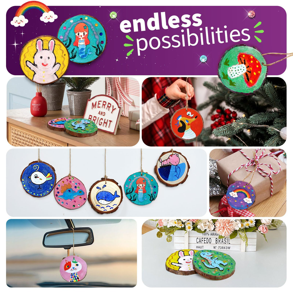 JoyRapt Wooden Painting Kits,Glow in The Dark,Arts and Crafts Supplies for Kids,Creative Crafts Birthday Gifts for Girls Boys Age 8-12,Home Handmade Decorations JoyRapt