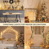 suddus Christmas Lights Outdoor, 66 ft 200 LED Plug in Warm White Fairy String Lights with Remote, Twinkle Lights for Bedroom, Indoor, Tree, Dorm, Wedding, Outside, Backyard Decorations suddus