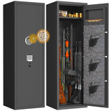 Metallitrend 10-15 Large Gun Safe Cabinet with 3 Pistol Pouches,Rifle Gun Safes for Home Fireproof Waterproof Adjustable Rack and Biometric Lock,Heavy-Duty Gun Safes for Rifles and Shotguns Money Metallitrend