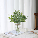 Zheart Fake Eucalyptus Stems in Glass Vase with Faux Water,14" Artificial Plants Eucalyptus Leaves for Shelf Desk Bathroom Farmhouse Room Coffee Table Home Decor (Sage Green) Zheart