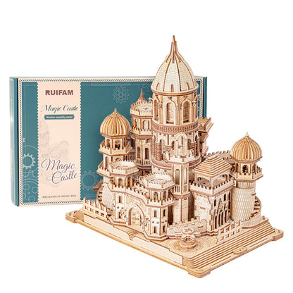 RUIFAM 3D Wooden Puzzles DIY Mechanical Wooden Wide Model Kit 1000 Pcs 3D Puzzles for Adults Teens 14+Years Puzzle Enthusiasts Box Clockwork Enchanted Castle - WoodArtSupply