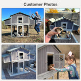 MEDEHOO Large Chicken Coop - Unique Folding Design for Easy to Set Up - Chicken House for Outdoor with Two Nesting Box, Leakproof Pull-on Tray, and UV-Resistant Roof Panel MEDEHOO