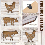 Jetec 3 Pieces Farmhouse Kitchen Signs Cow Rooster and Pig Decors 7.9 x 5.9 Inch Rustic Wooden Signs Country Wall Decorations for Kitchen Wall Decor and Home Decor (Cute Style) Jetec