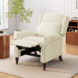 Christopher Knight Home 29.75" Push Back Recliner Chair,Upholstered Recliner Armchair with Classic Wing Back and Solid Gourd-Shaped Wooden Legs, Beige Christopher Knight Home