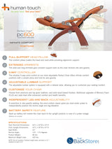 Perfect Chair Human Touch The Omni-Motion Walnut PC-600 Power Recline Ergonomic Zero Gravity Premium Leather Recliner with Memory Foam and Heat - Sycamore PC-Live Perfect Chair