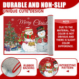 Layhit 3 Pcs Christmas Kitchen Rug and Mat Set Christmas Absorbent Anti Fatigue Winter Bathroom Mat Non Slip Washable Rug for Xmas Party Kitchen Decor 20'' x 59'' + 20'' x 47'' + 20'' x 32''(Snowman) Layhit