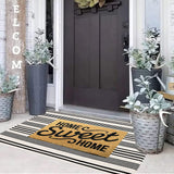 Black and White Striped Outdoor Rug 24'' x 51''Farmhouse Front Porch Mat Hand-Woven Machine Washable Layered Door Mats for Entryway/Bedroom BUAGETUP