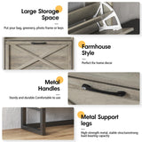 Maupvit Shoe Storage Cabinet with 3 Flip Drawers, Farmhouse Freestanding Organizer with Bench and Seat Cushion, Narrow Slim Shoe Rack Cabinet with Metal Legs for Entryway,Grey Maupvit