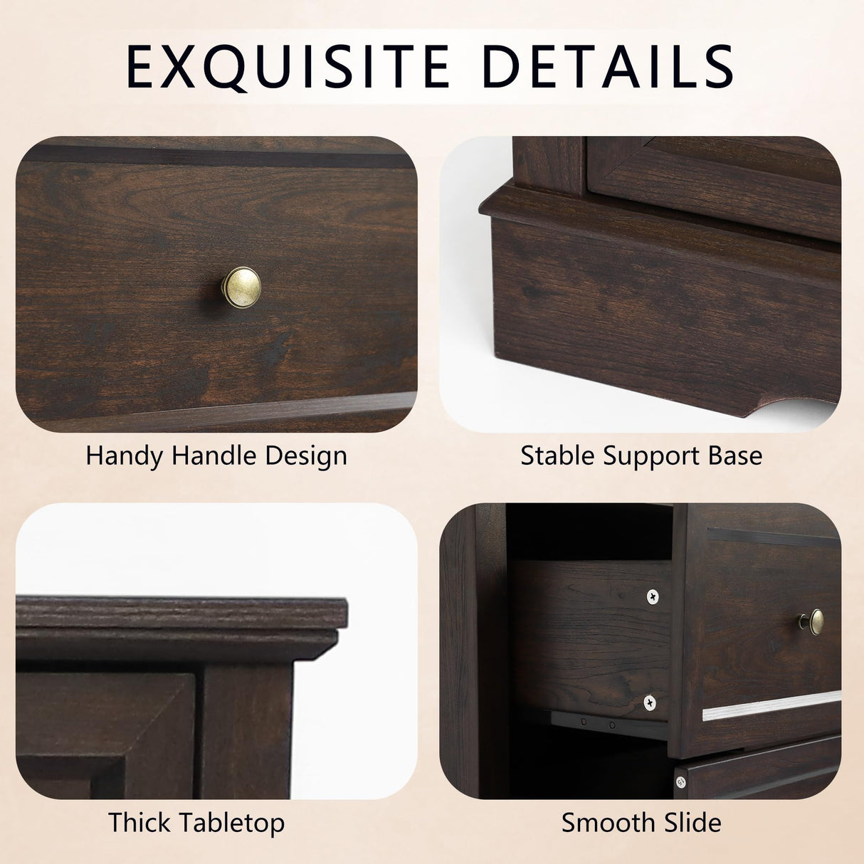 LOUVIXA Farmhouse Dresser 9 Drawer, Bedroom Chest of Drawers, Dressers with 9 Drawers, Wooden Dressers for Bedroom, Living Room, Tv Stand, Entryway (Brown-9 Drawers) LOUVIXA