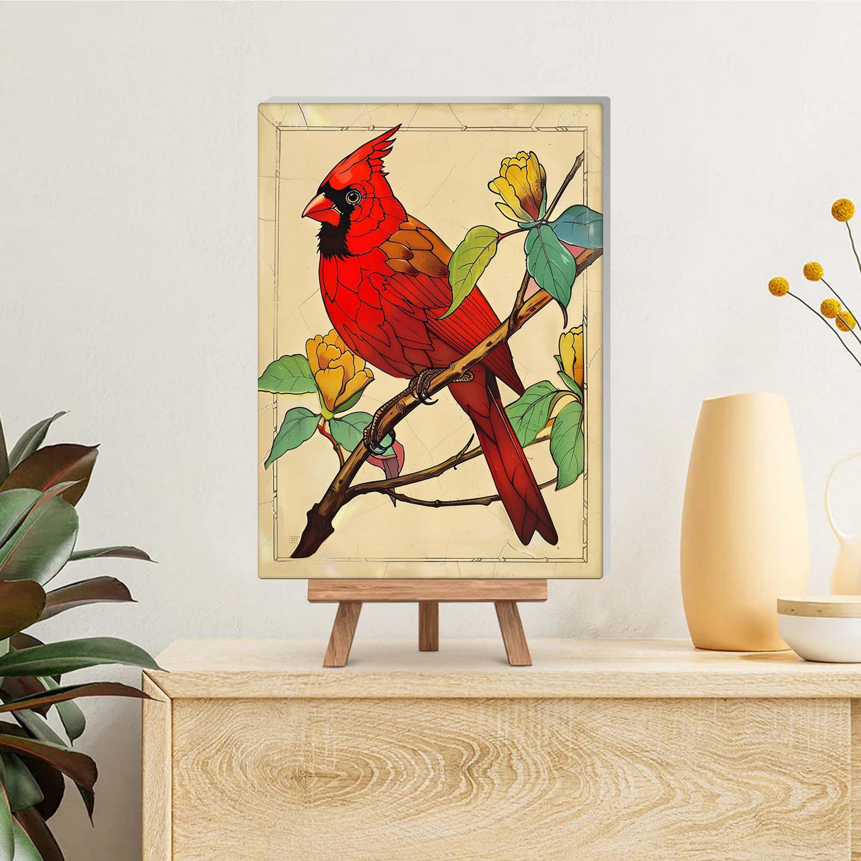 Reofrey Framed Paint by Numbers Kit for Adults & Beginner - 8x12 Inch Canvas Bird Paint by Numbers - Animals Educational & Creative Art Set for Beginners - Perfect for Home Wall Decoration Reofrey
