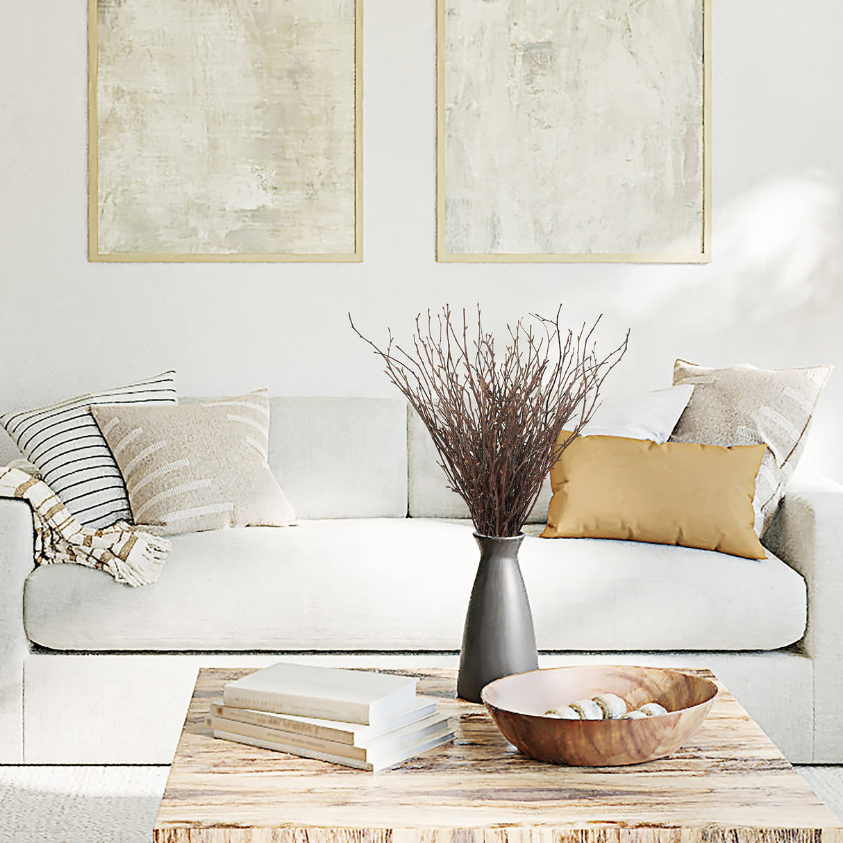 Uieke 50PCS Birch Twigs – 17 Inch Natural Dried Plants Decorative Birch Branches for DIY Crafts, Birch Sticks for Vases Wedding Arrangements Home Wreath Decor Uieke