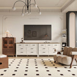 BAZELOR Farmhouse 7 Drawers Dresser for Bedroom, Modern Dresser with Metal Handle, Natural Texture, Wood Rustic Chest of Drawers for Bedroom,Living Room,Hallway and Entryway, Antique White BAZELOR