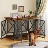 COZPAW Large Dog Crate Furniture - 48 inch Heavy Duty Dog Kennel Indoor for XLarge Breed with Double Doors, Wooden Dog Cage XL Modern Decorative End Table Pet House (Brown) COZPAW